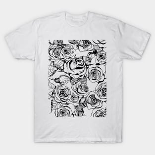 Hand drawn roses pattern T-Shirt